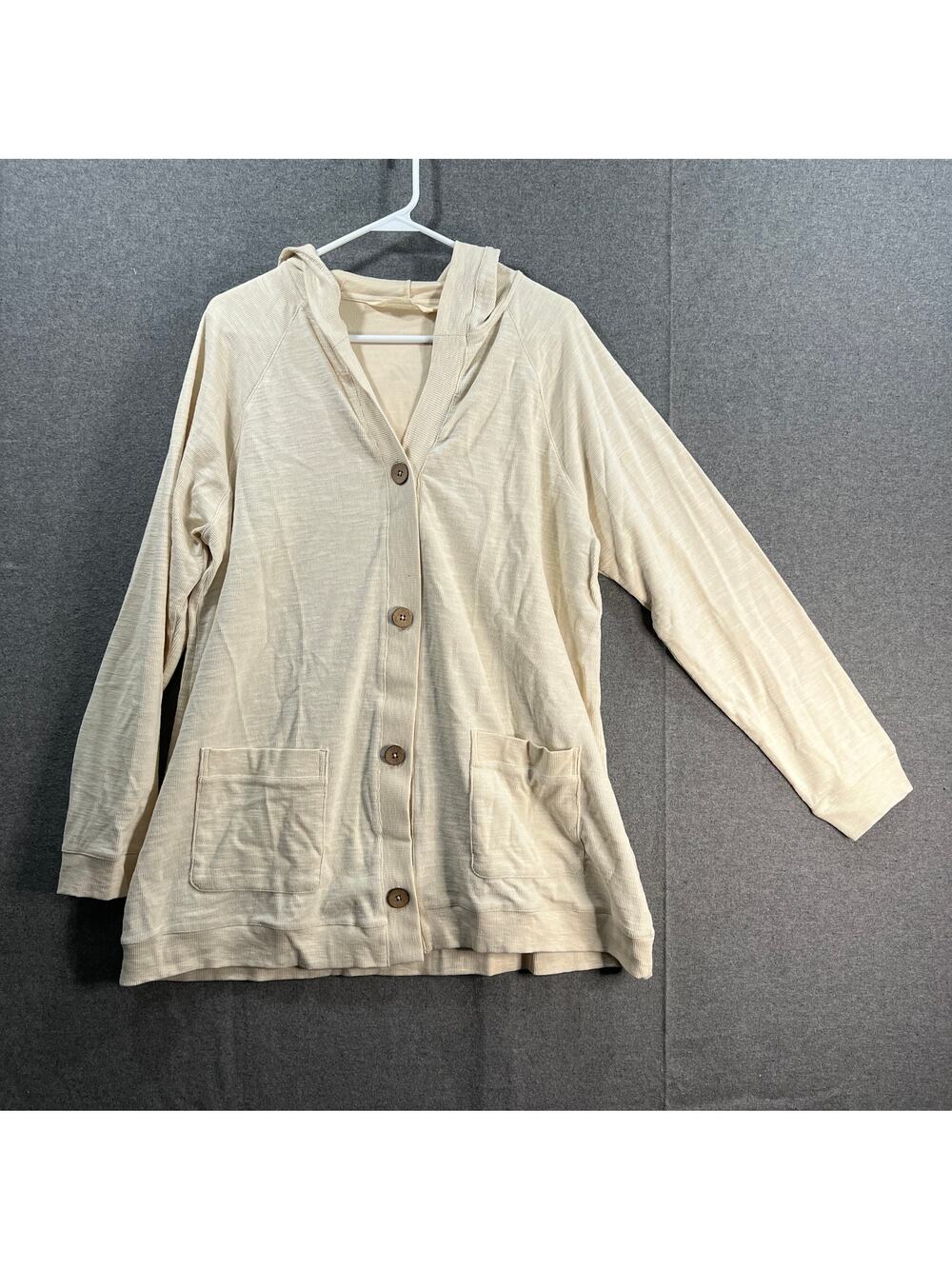 Isaac Mizrahi Live! Bridgehampton Textured Knit Hood Cream-X-Large